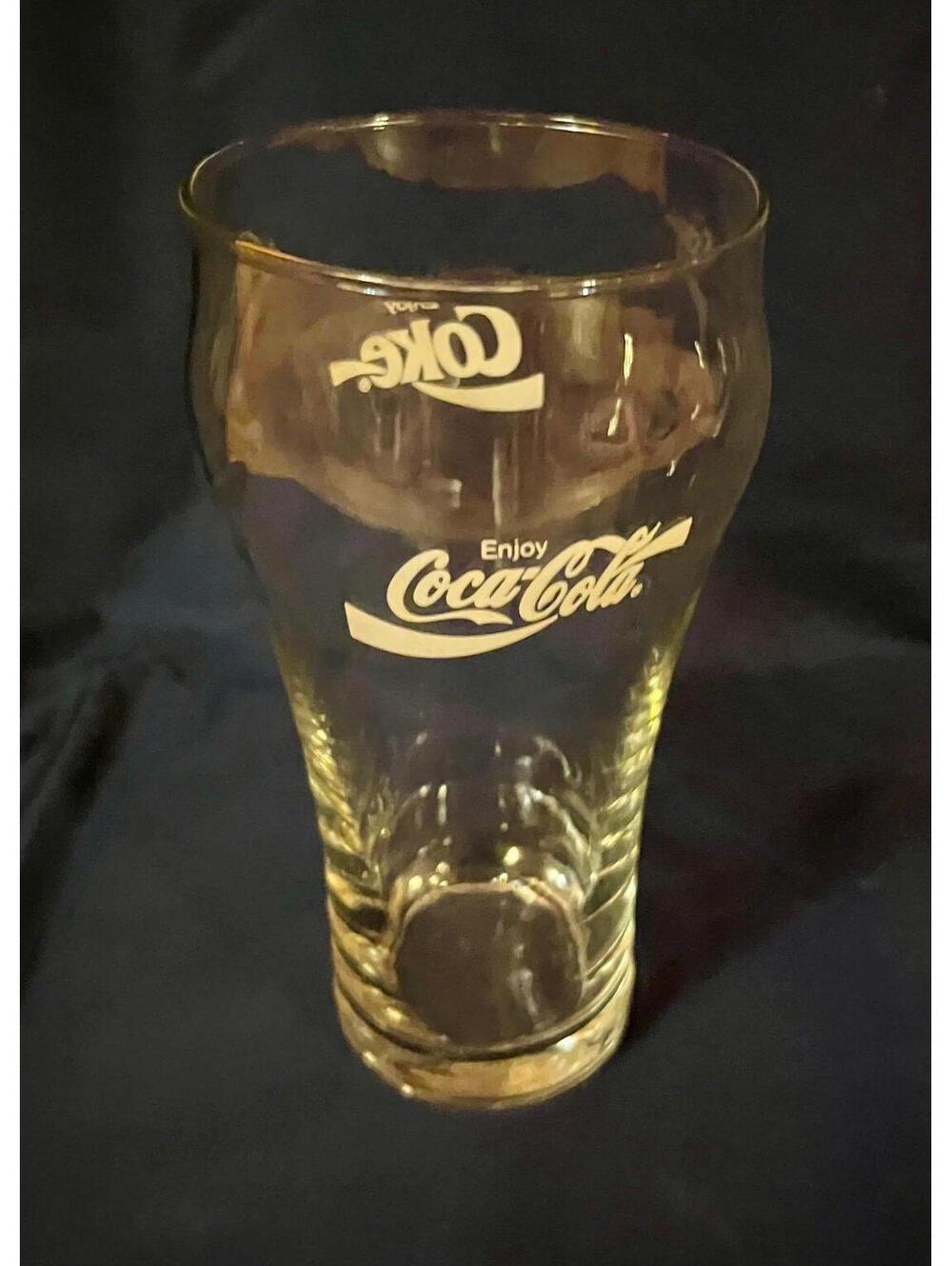 Vintage Collectible Enjoy Coca Cola Clear Glasses Bell Shape